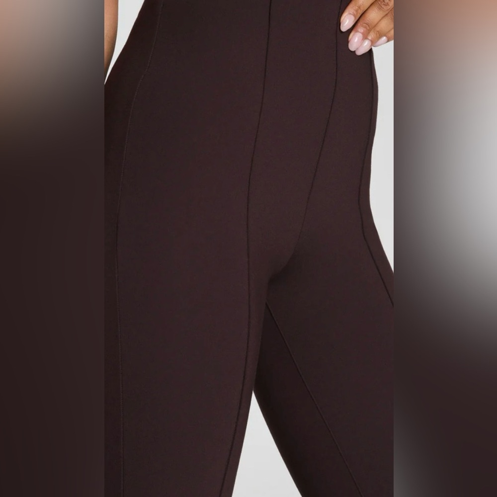 SPANX Micro Flare Truffle Deep Chocolate Brown Pants Sz M NWT - Picture 4 of 7